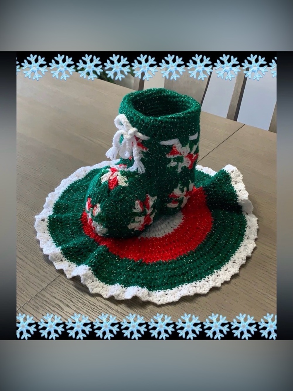 Crochet Christmas Centerpiece Bootie